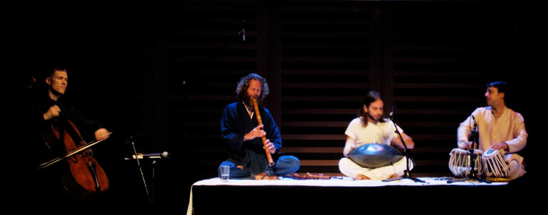 Kings Place Hall, London 2008. With Sanju Sahai, Ravid Goldschmidt and Matthew Barley.